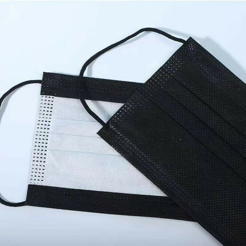 3000 Pcs(60box,50pcs/box) For Kids Children Black 3-Ply Disposable Face Mask