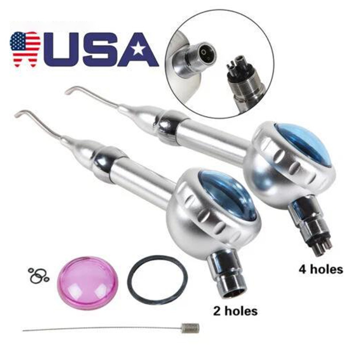 2/4 Holes 135ºC Dental Air Flow Teeth Polisher Handpiece Hygiene Prophy Jet