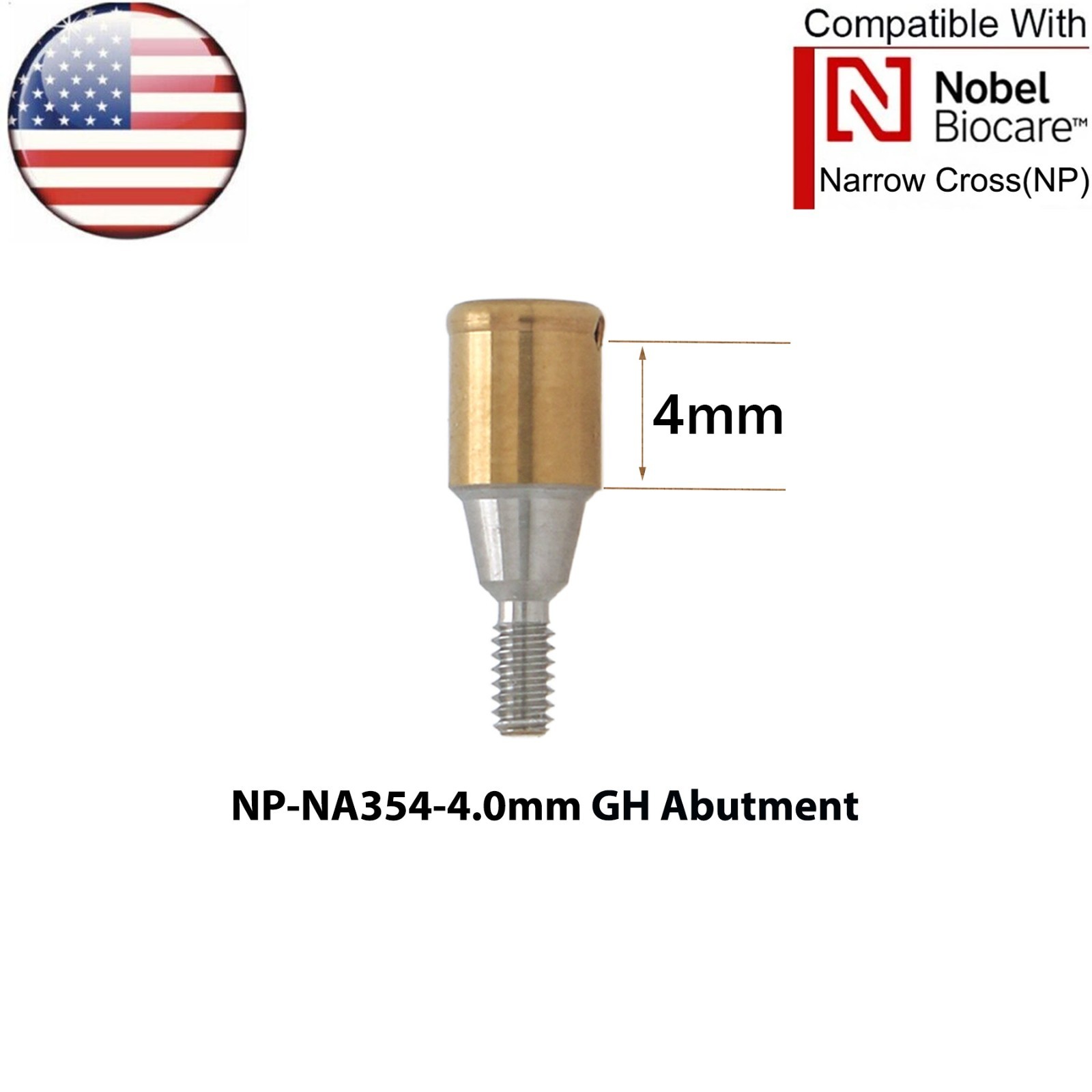 US Locator Attachment Abutment Conical NP/RP & Male Cap Inserts For Nobel Active