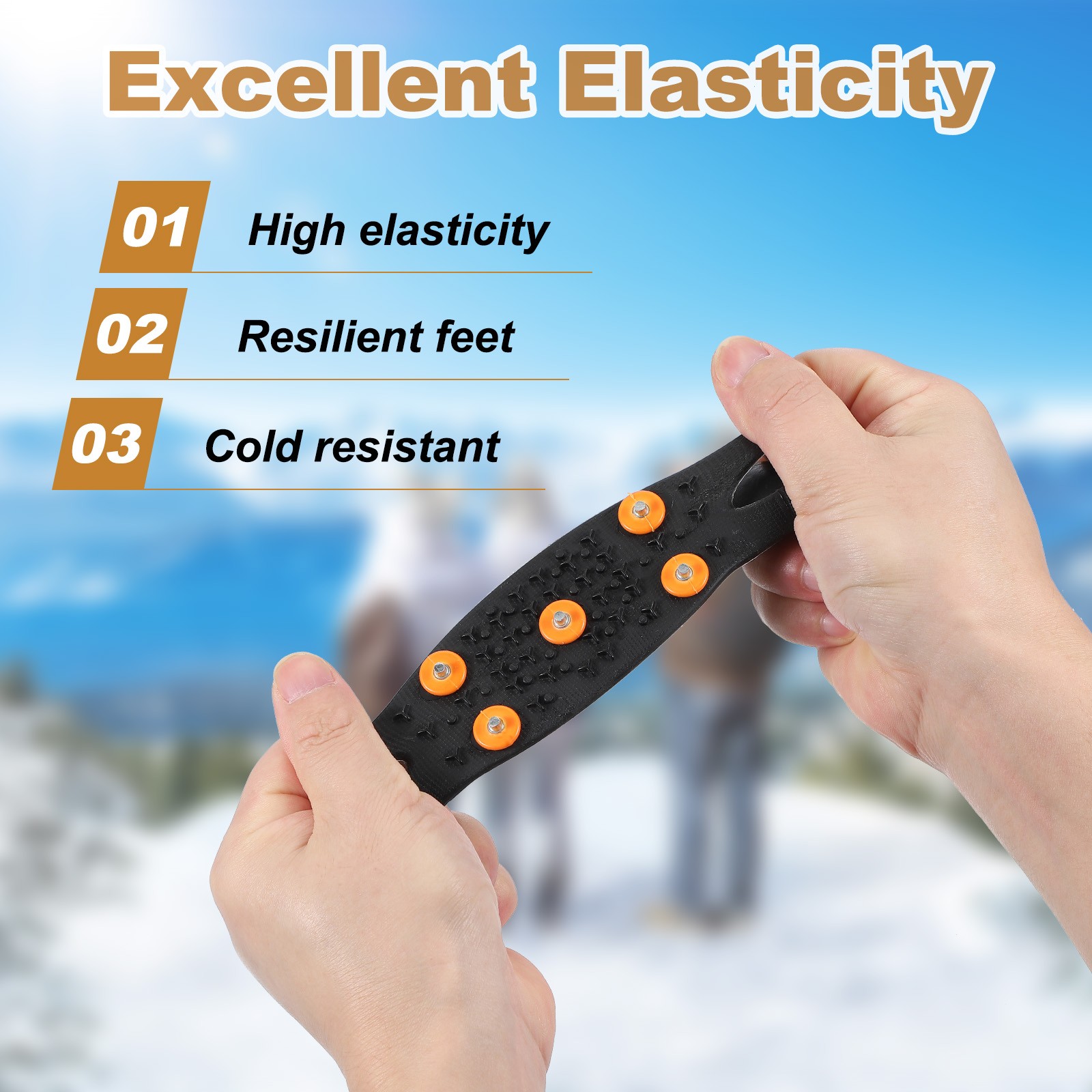 1 Pcs Non-Slip Spikes, 5 Tooth Steel Nails Ice Cleats, Black