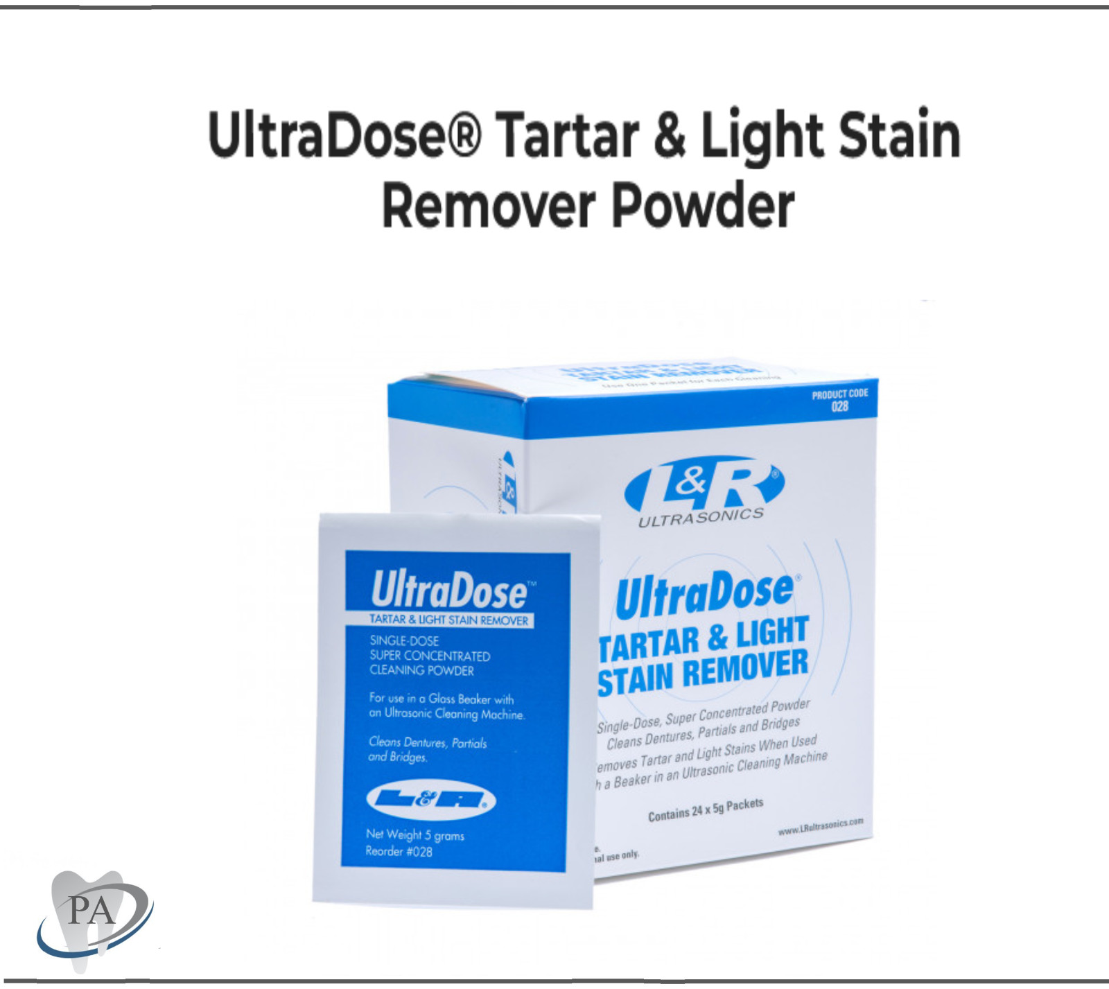 Dental Ultradose Solutions Tartar and Light Stain Remover Powder, 1 oz Pk, 24/Bx