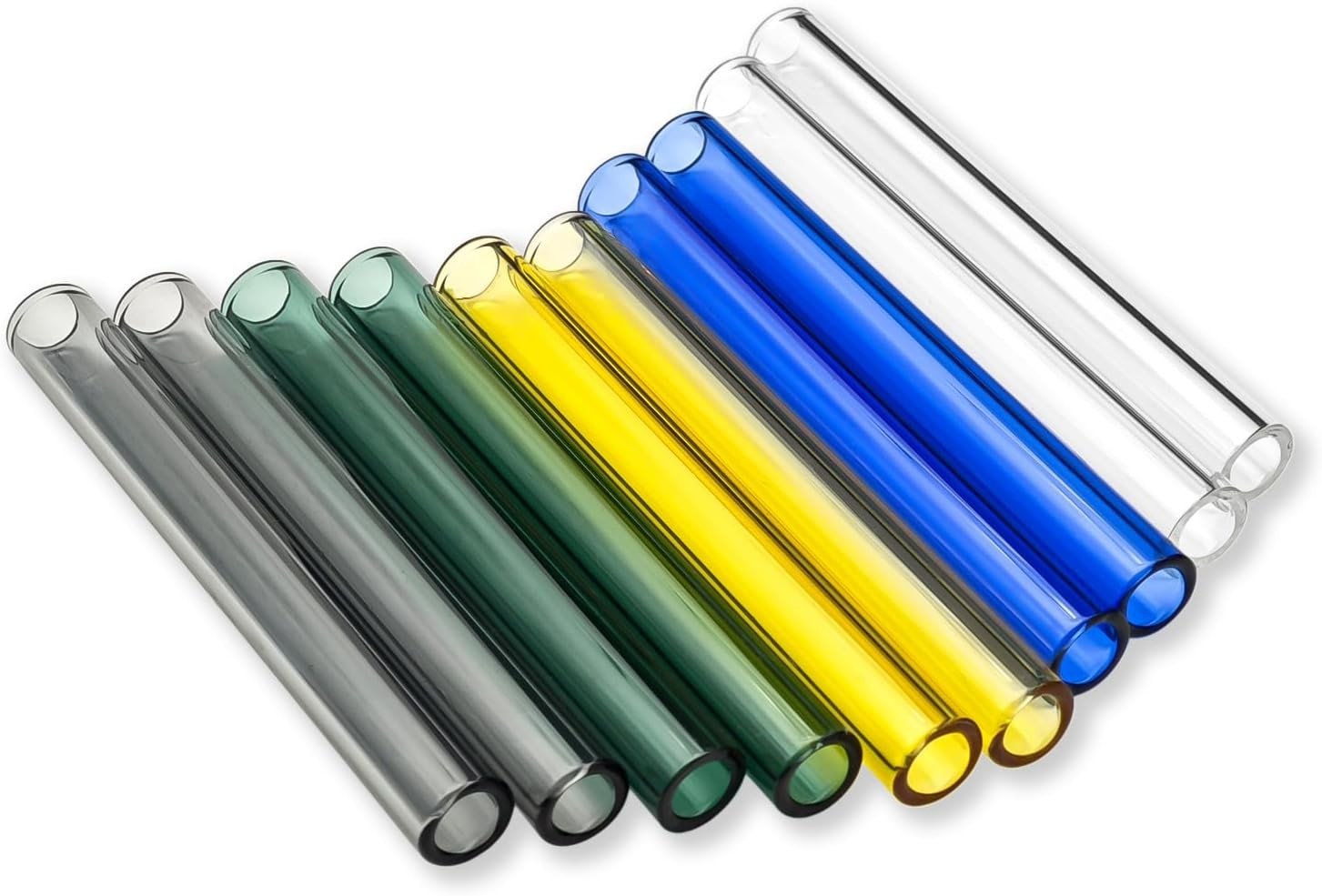 Durable 10-Piece Multi-Colored Glass Tubing – 4″ Borosilicate for All Purposes