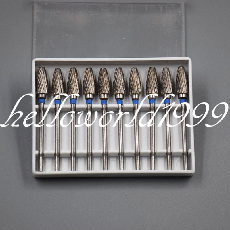 10x Dental Burs Acrylic Polisher Drills Burrs Tungsten Carbide Steel 2.35*6mm F6