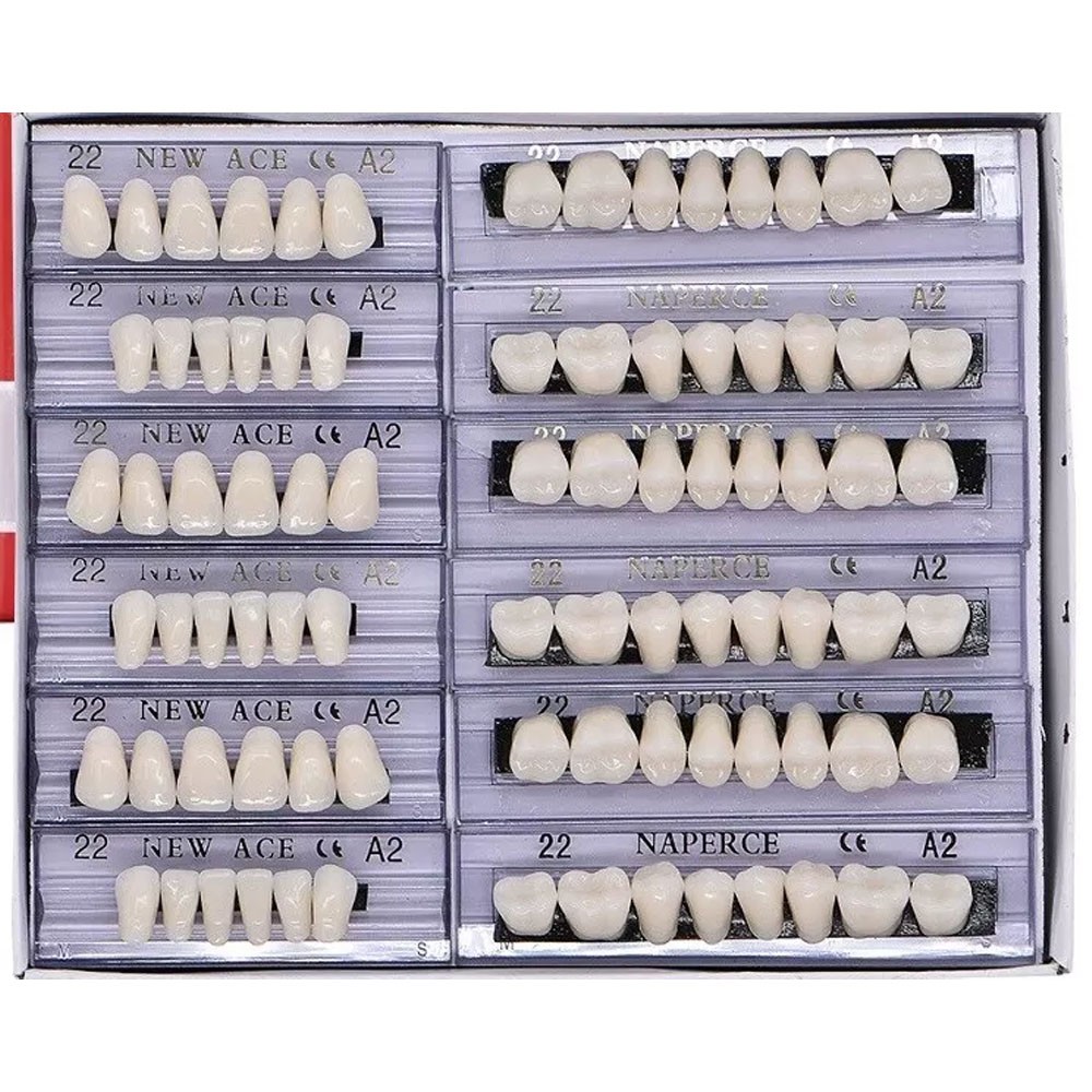 1/3/5Box 22#A2 Dental Acrylic Resin Denture Full Set Teeth Upper Lower Shade HOT
