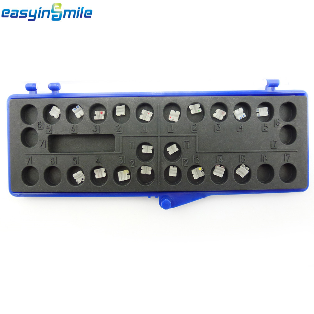 1/10PK Dental Brackets Orthodontic Ceramic Braces Clear MBT Roth 022 Hooks 3/345
