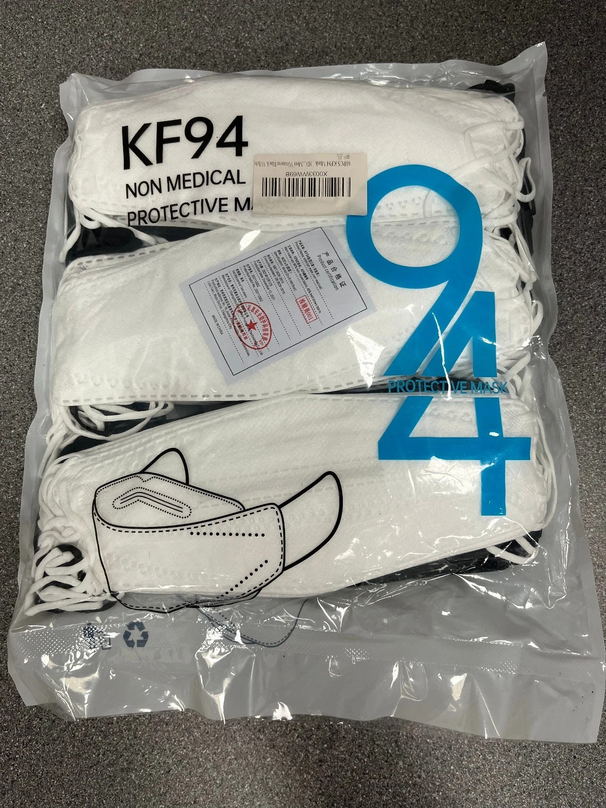 120 PC – KF94 Protective Face Mask Adult Multicolor Non-Medical – NEW – SEALED