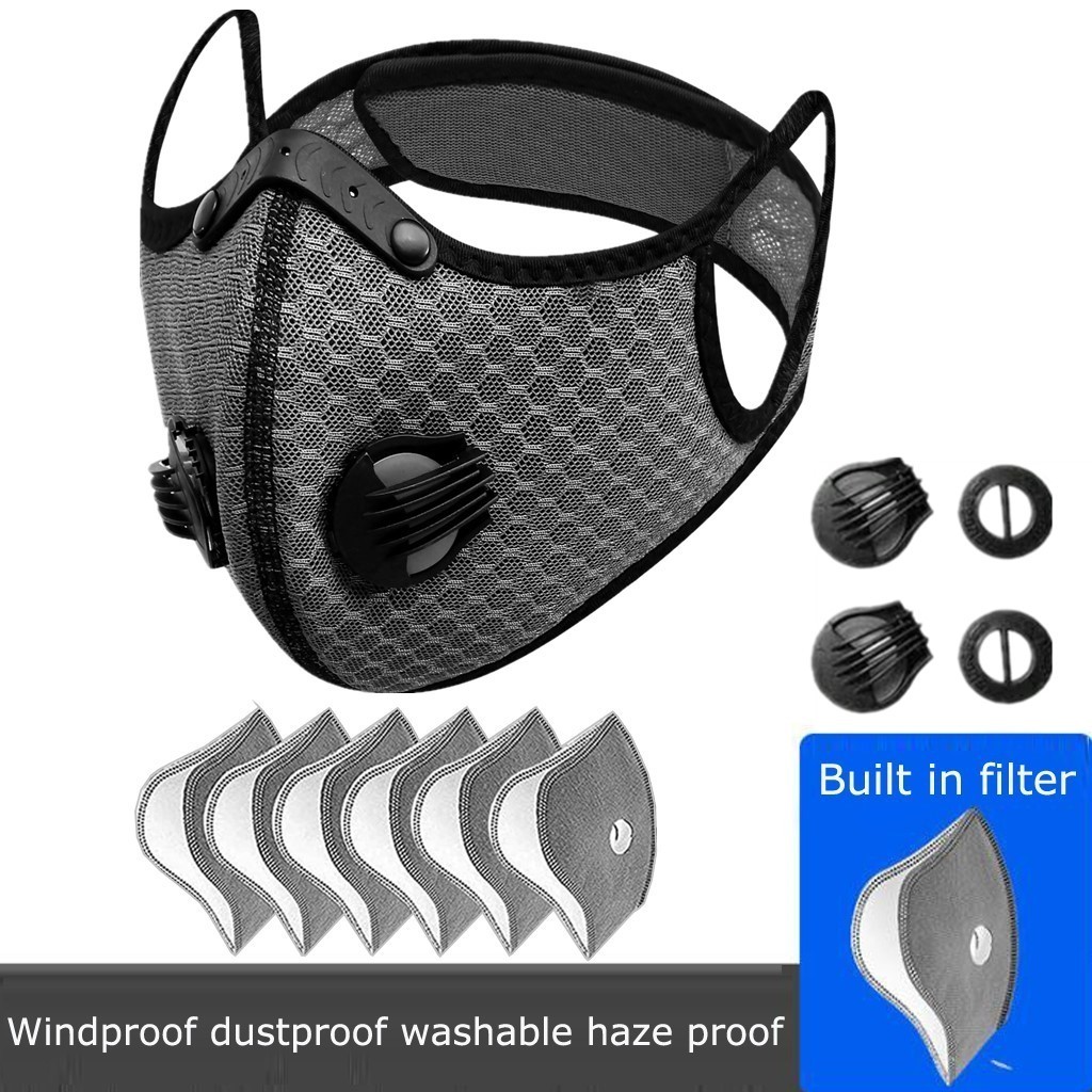 Half Face Cover Respirator Mask W/ Filters Anti Air Pollution Reusable Facepiece