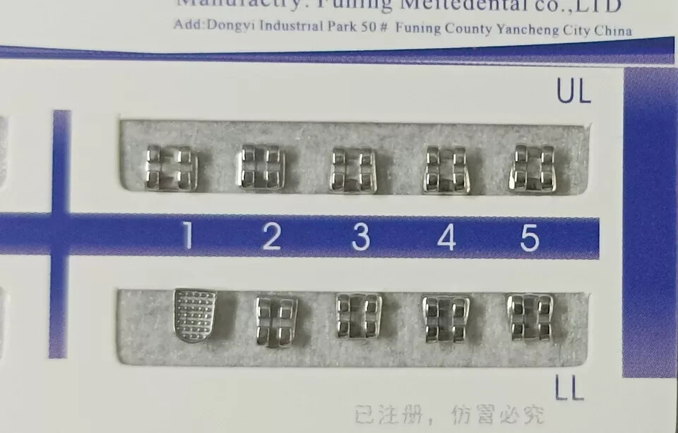 Dental Orthodontics MIM Monoblock Brackets Mini Edgewise 022 no hooks Mesh Base