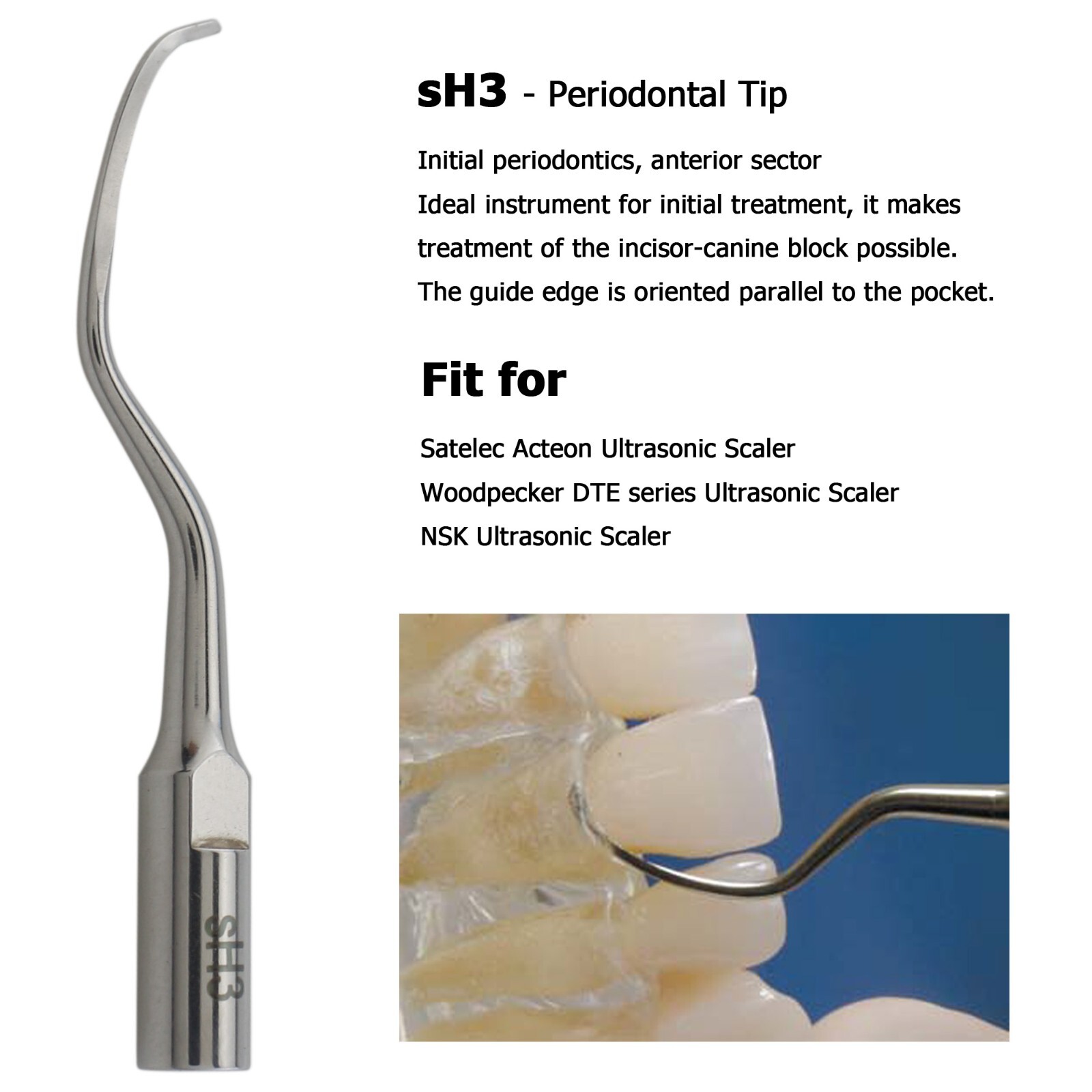 For Satelec ACTEON NEWTRON LED Ultrasonic Piezo Scaler Handpiece Tips H3 P5 XS