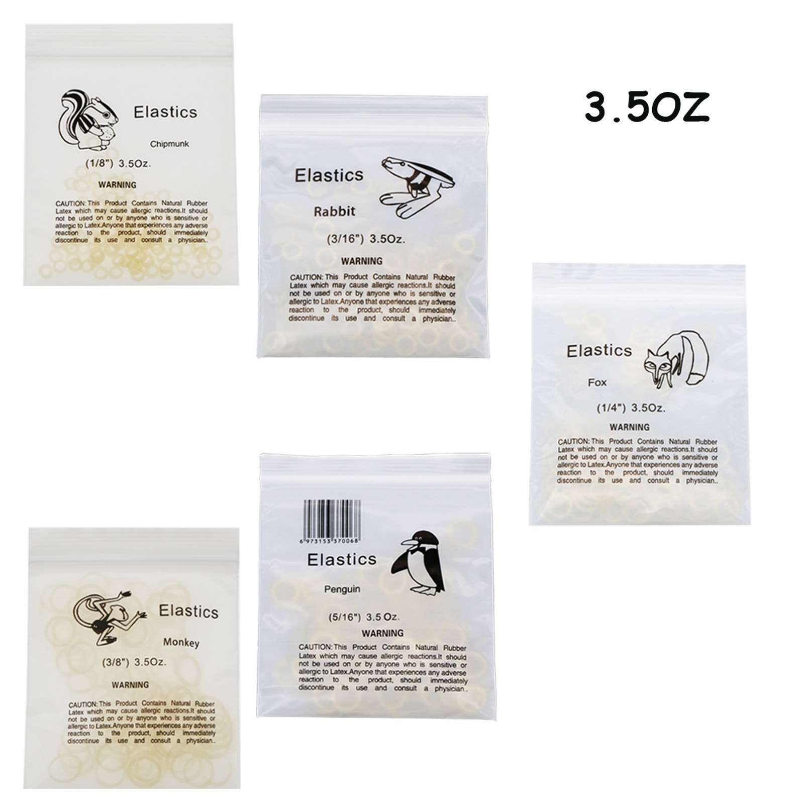 US Dental Orthodontic Elastics Rubber Bands Latex Braces 3.5OZ 5.0OZ 6.5OZ