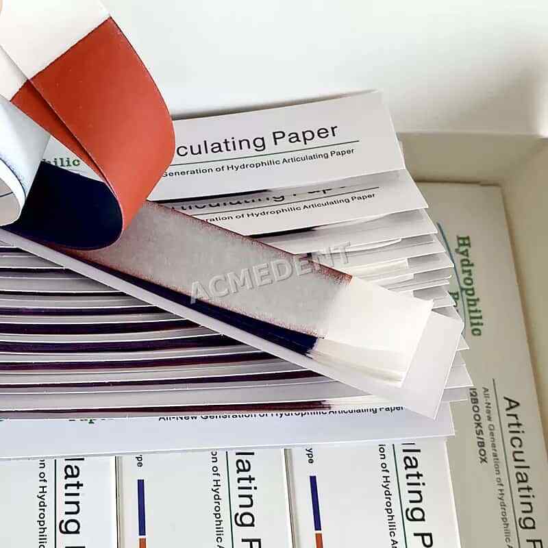 144sheets/Box Dental Articulating Paper Occlusal Record Hydrophilic Bar Blue Red