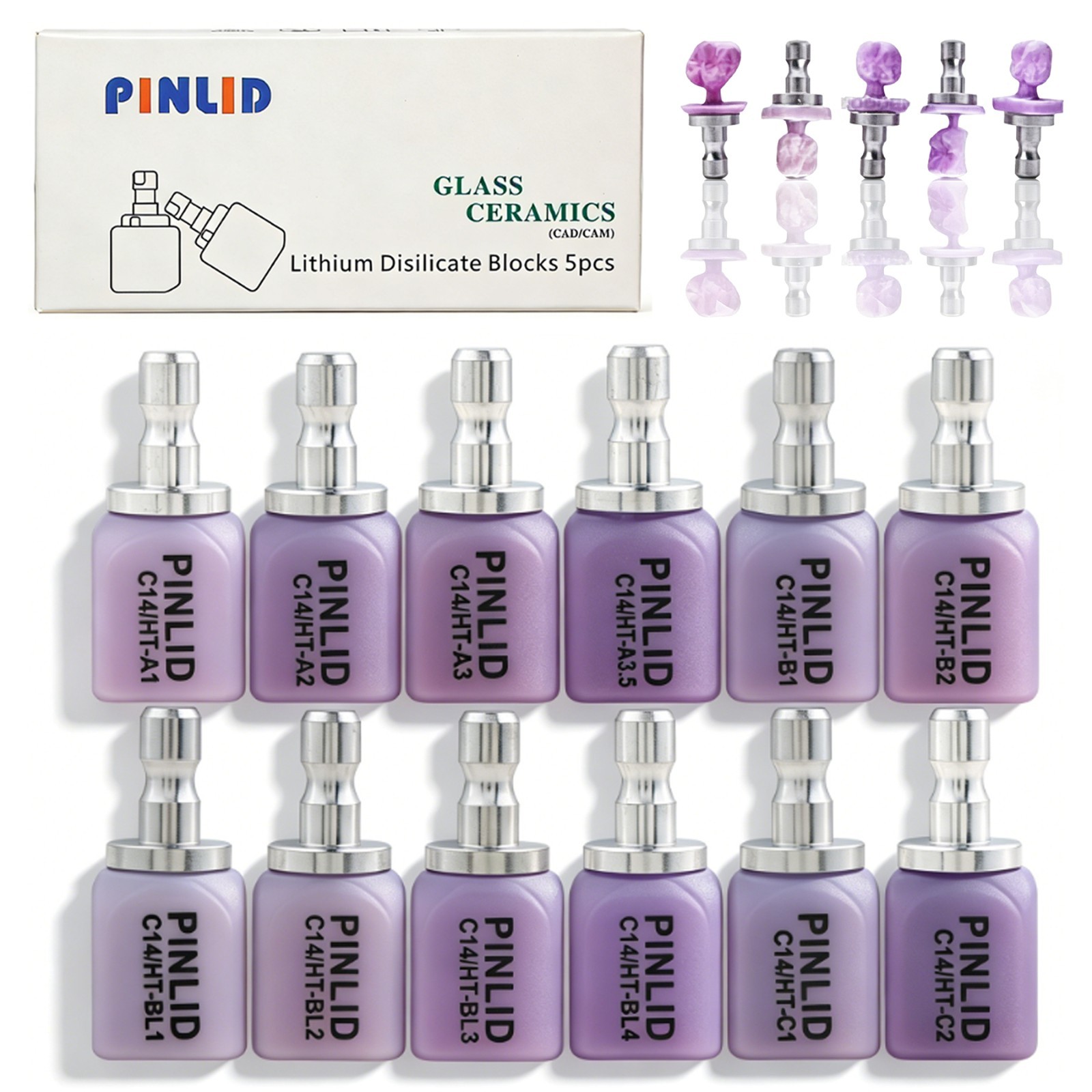 US C14 HT/LT lithium disilicate glass ceramic blocks e.max CAD CAM CEREC Lab