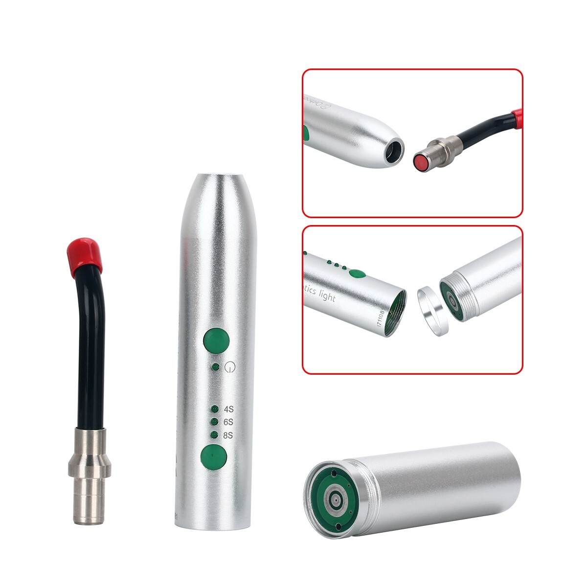 AZDENT Dental Wireless LED Curing Light Resin Cure Lamp 2700mw/c㎡ Silver