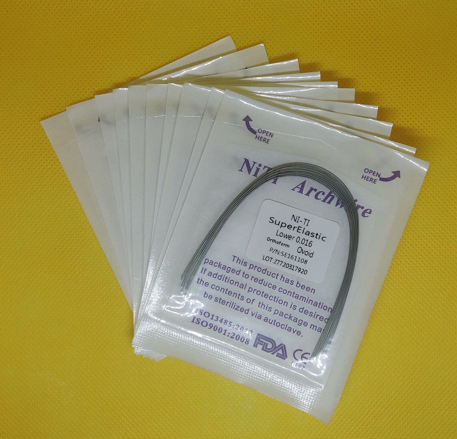 10Pcs/Pack Dental Super Elastic NITI Arch Wires Orthodontic Round Ovoid Form