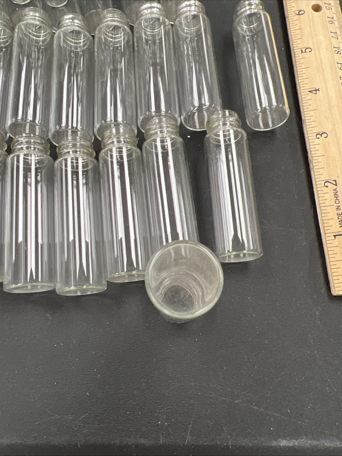 Small Glass Vials Lot 39, 2.5” Screw Top, No Caps Crafts Beading Organizing