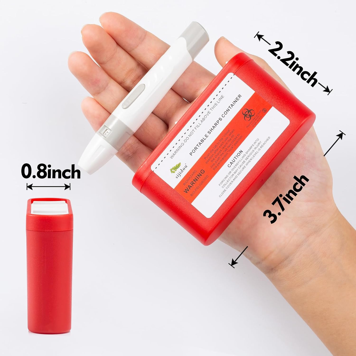 3 Pack Portable Sharps Container for Travel and Home Use,Pocket Travel Sharps Di