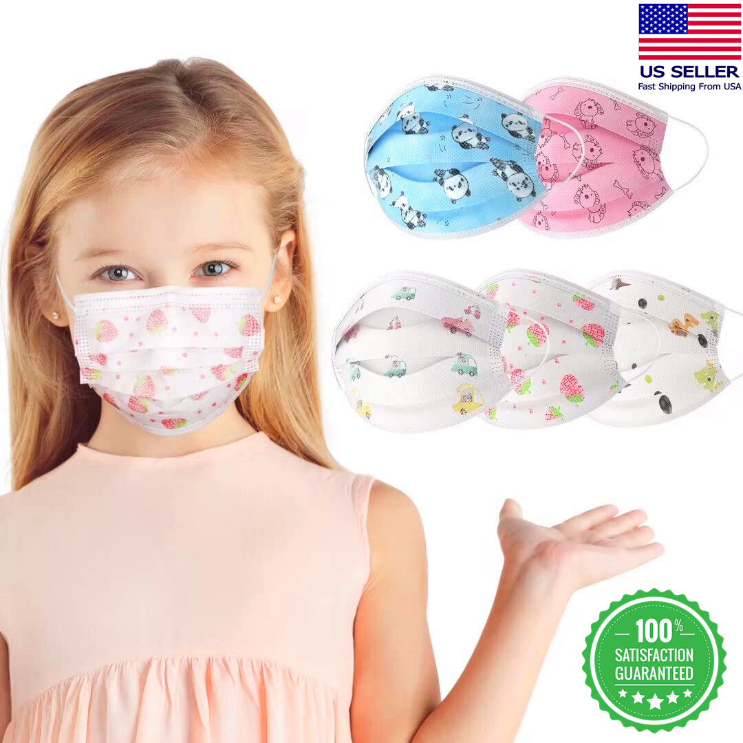 50/100Pcs Face Masks For Kids Disposable girls boys Children’s face Mask 3 Ply