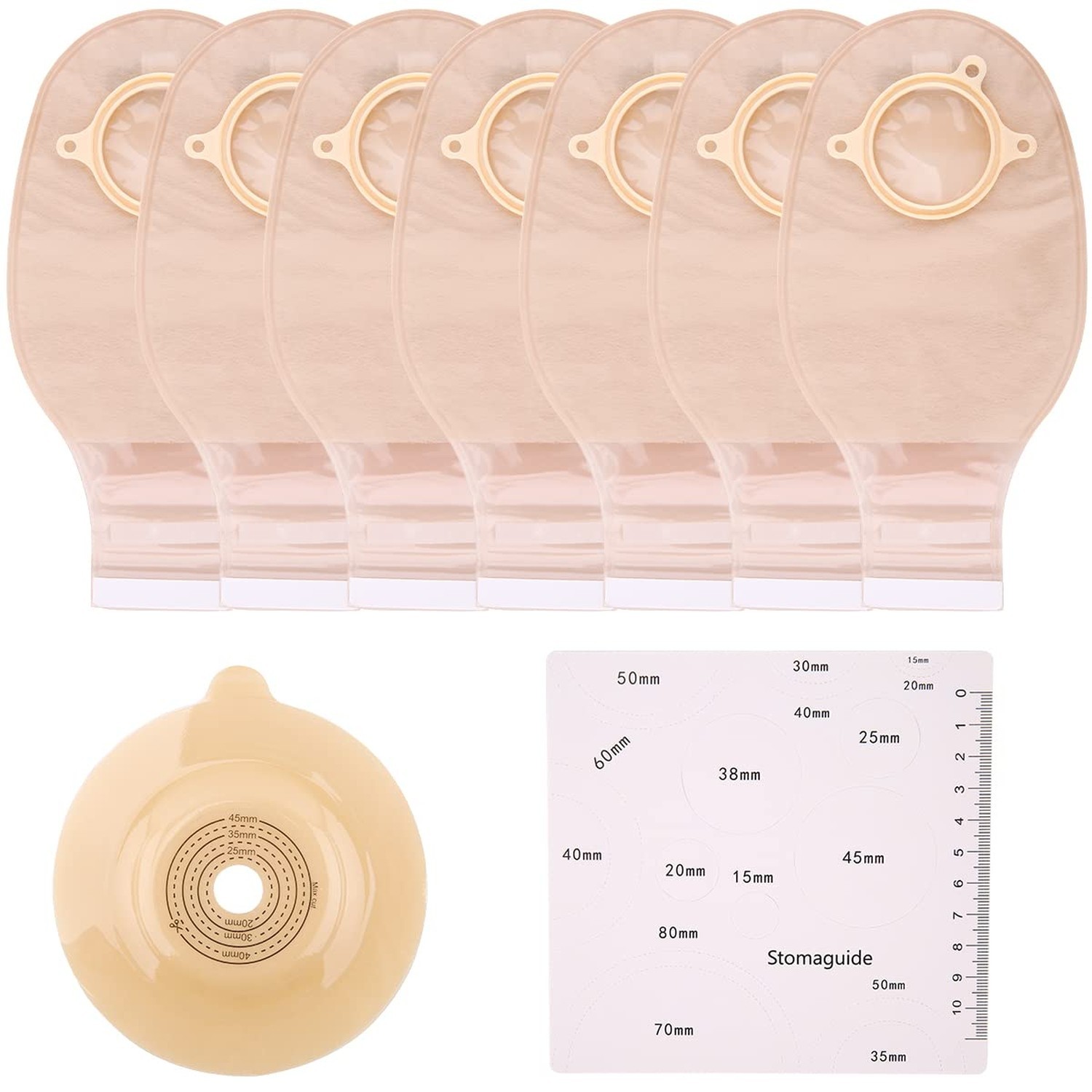 20 PCS Two-Piece Convex Colostomy Bags and Barriers, Max Cut 45mm | 15 Pack O…