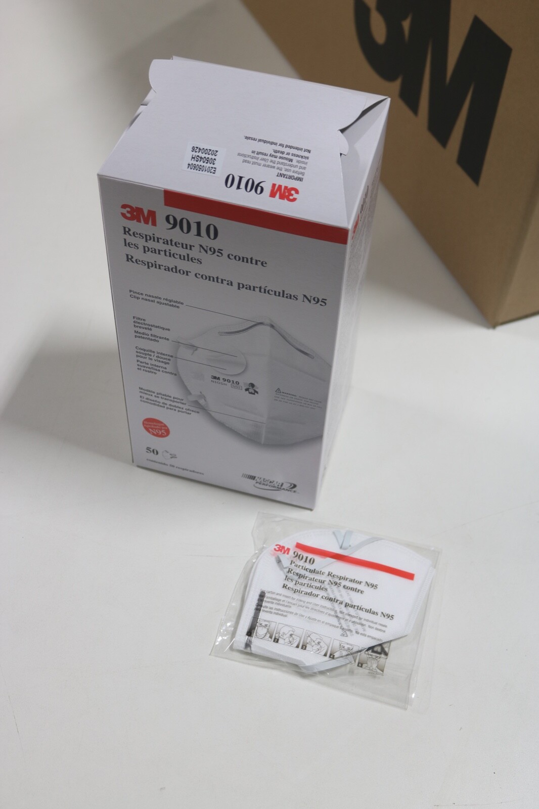 3M 9010 Box of 500 Individually Sealed Packs, Brand New USA Stock N95 MASKS
