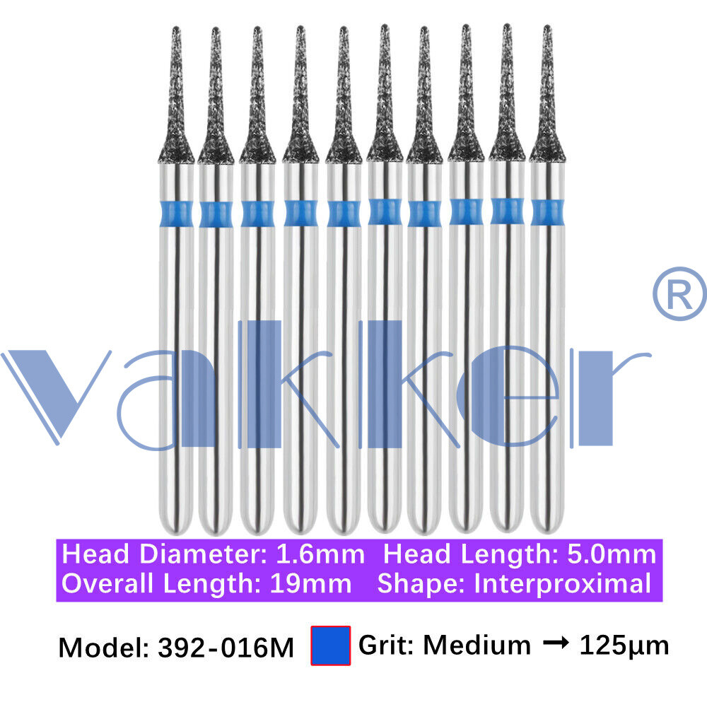 10pc Vakker Dental Diamond Burs FG Interproximal/ Gross Reduction for High Speed
