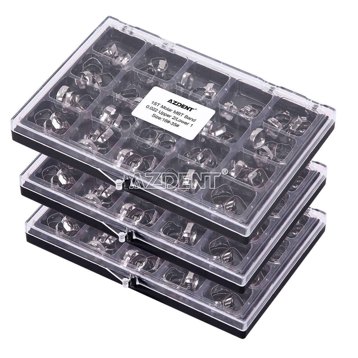 AZDENT Bandas de ortodoncia dental Tubo bucal Primer molar MBT 022 “16#-35#