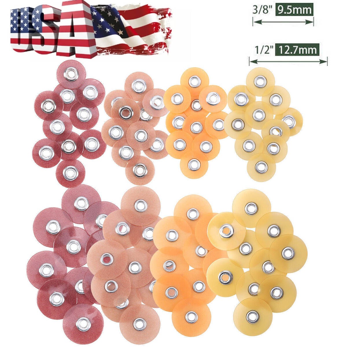 US Dental SOFLEX Discs Composite Finishing Polishing Discs 9.5mm/12.7mm 100pcs
