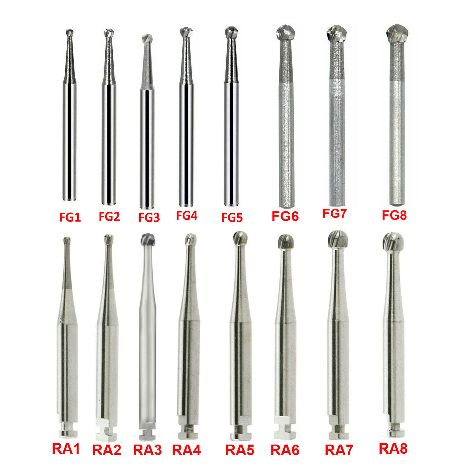 Dental Carbide Burs RA FG For High Low Speed Handpiece Contra Angle Turbine