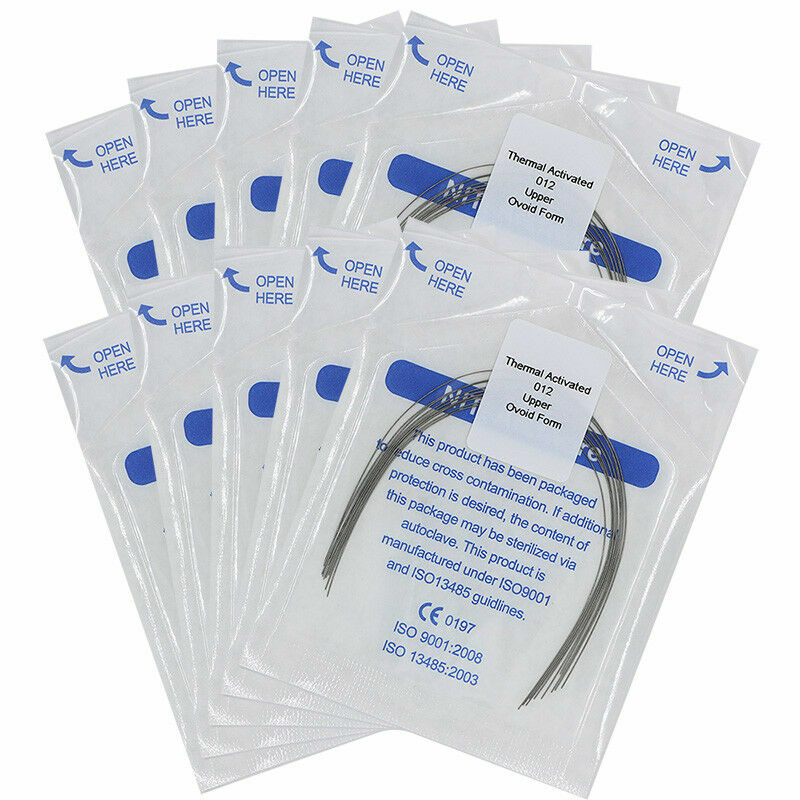 200×Dental Orthodontic Thermal Activated Niti Round Arch Wires 012 Upper Ovoid