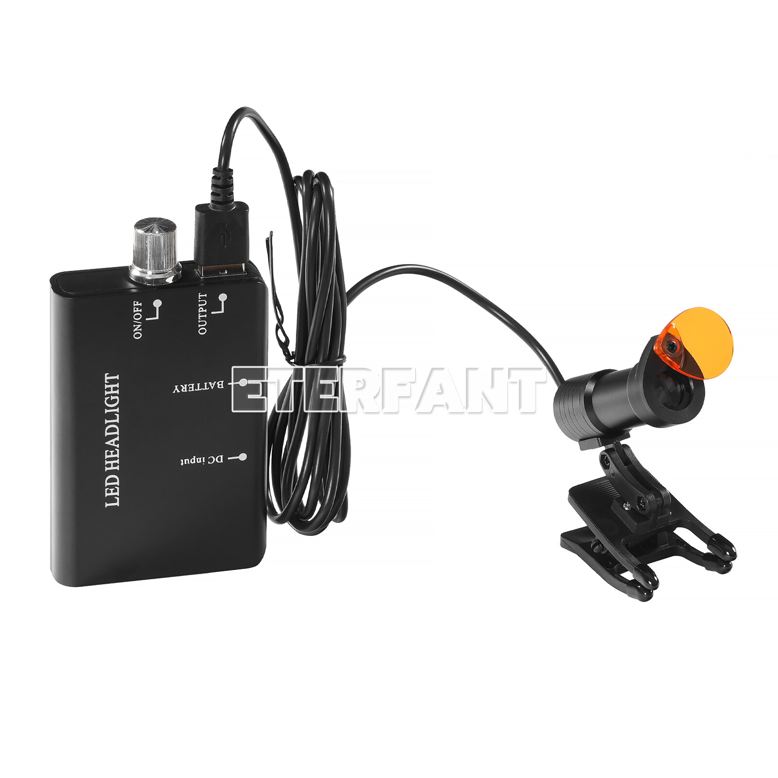 ETERFANT 5W LED Headlight Lamp Dental Metal Clip w/Filter for Binocular Loupe