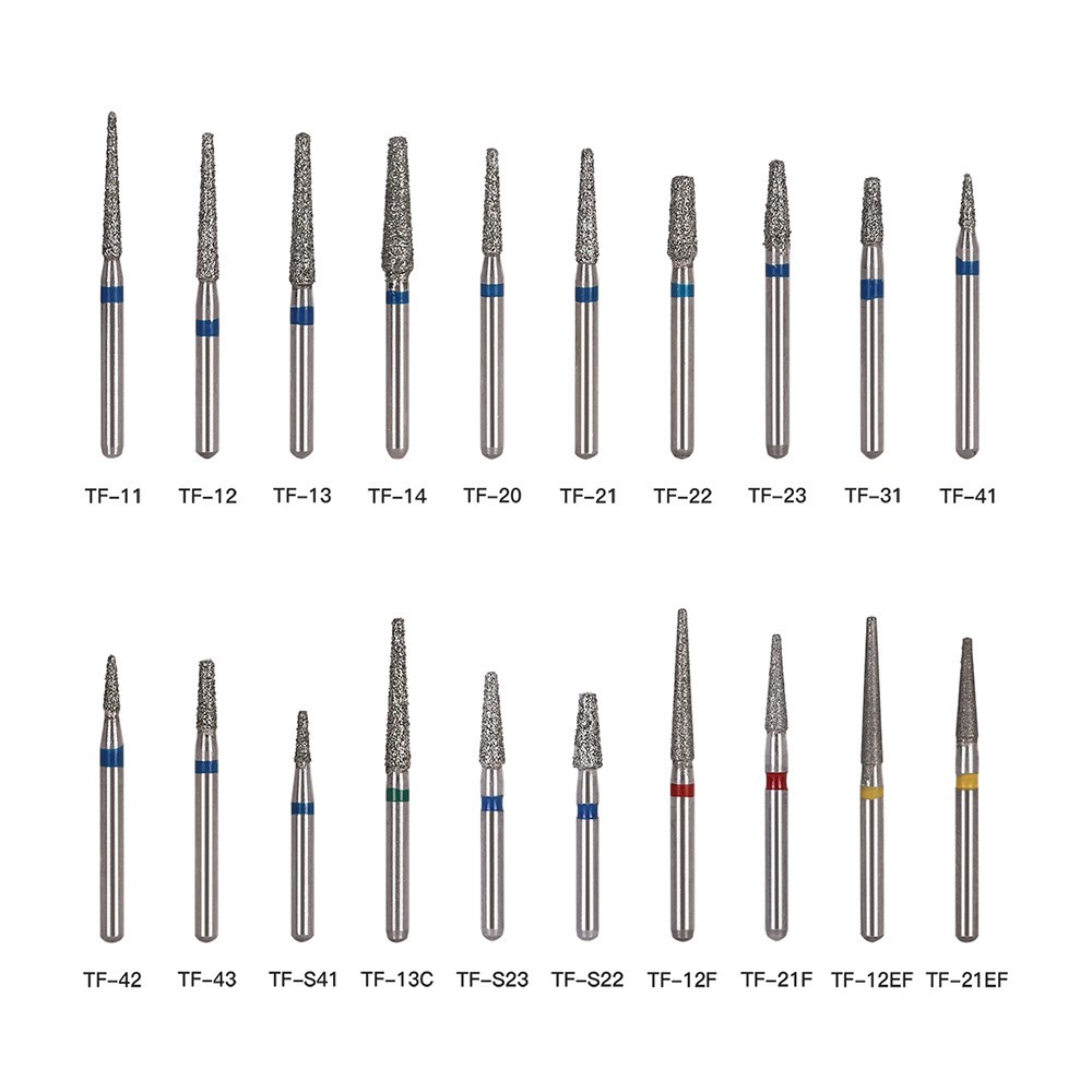 100 Types Dental FG Diamond Burs For High Speed Handpiece Friction Grip 50pcs
