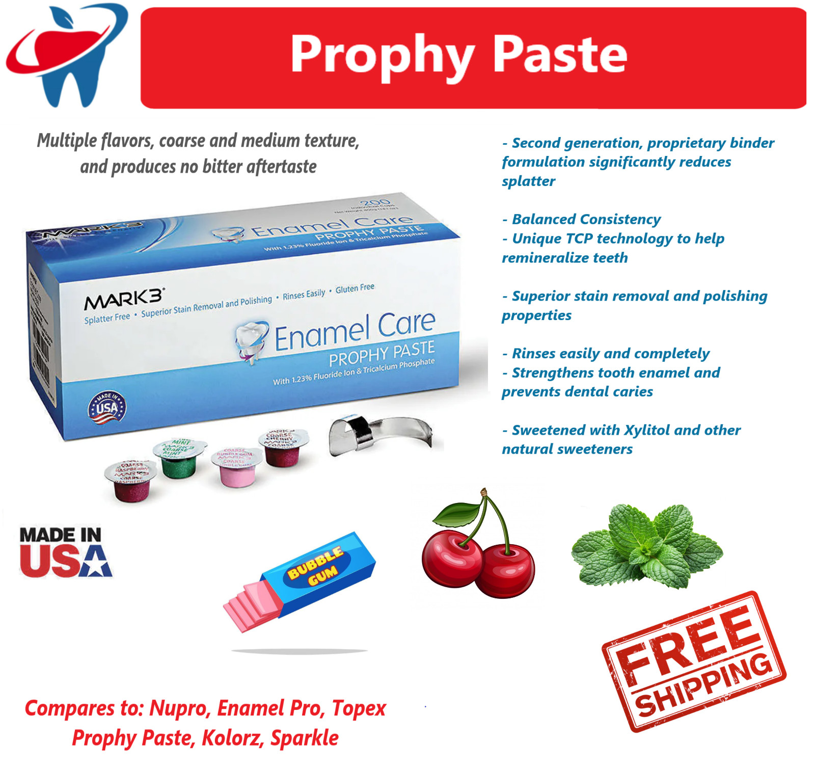 Prophy Paste Dental Prophylaxis Coarse Medium Fine Extra X-Coars up to 2000 cups