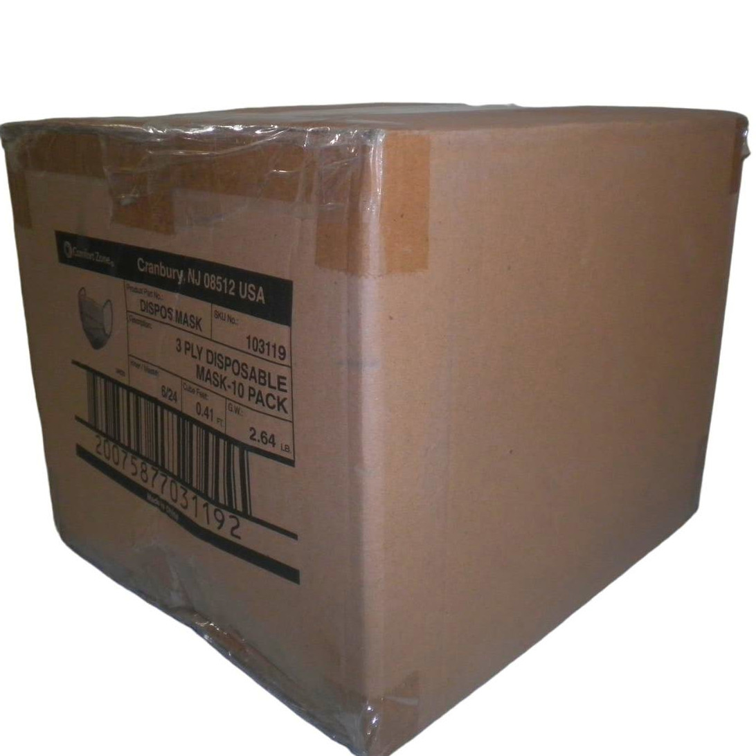 Comfort Zone 240-PK, Non-Medical Mask (24 x 10-PKS) 3-Layer, Disposable