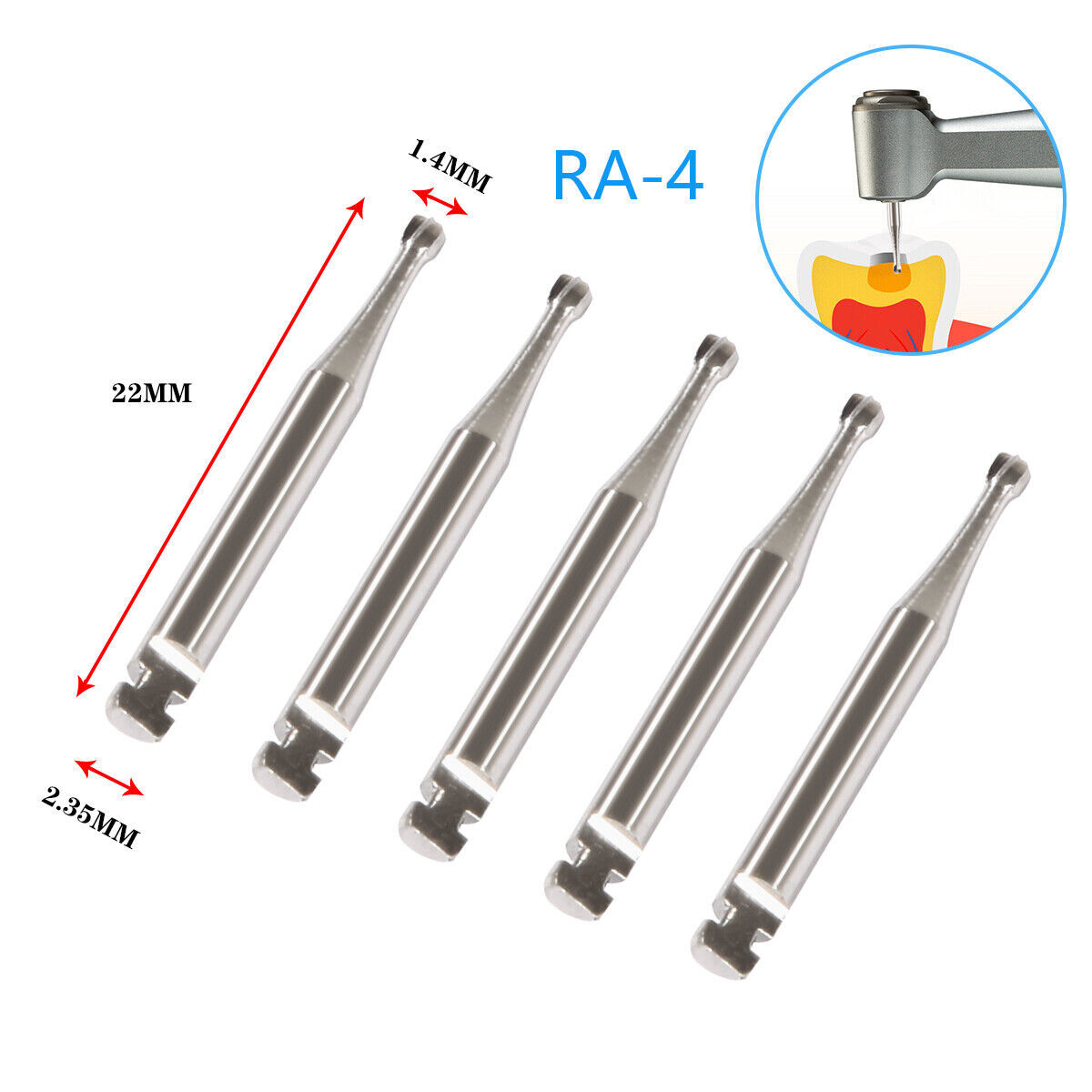 1-10Box Dental Round Carbide Bur for Slow Speed Latch Type Handpiece RA 1-8 Burs