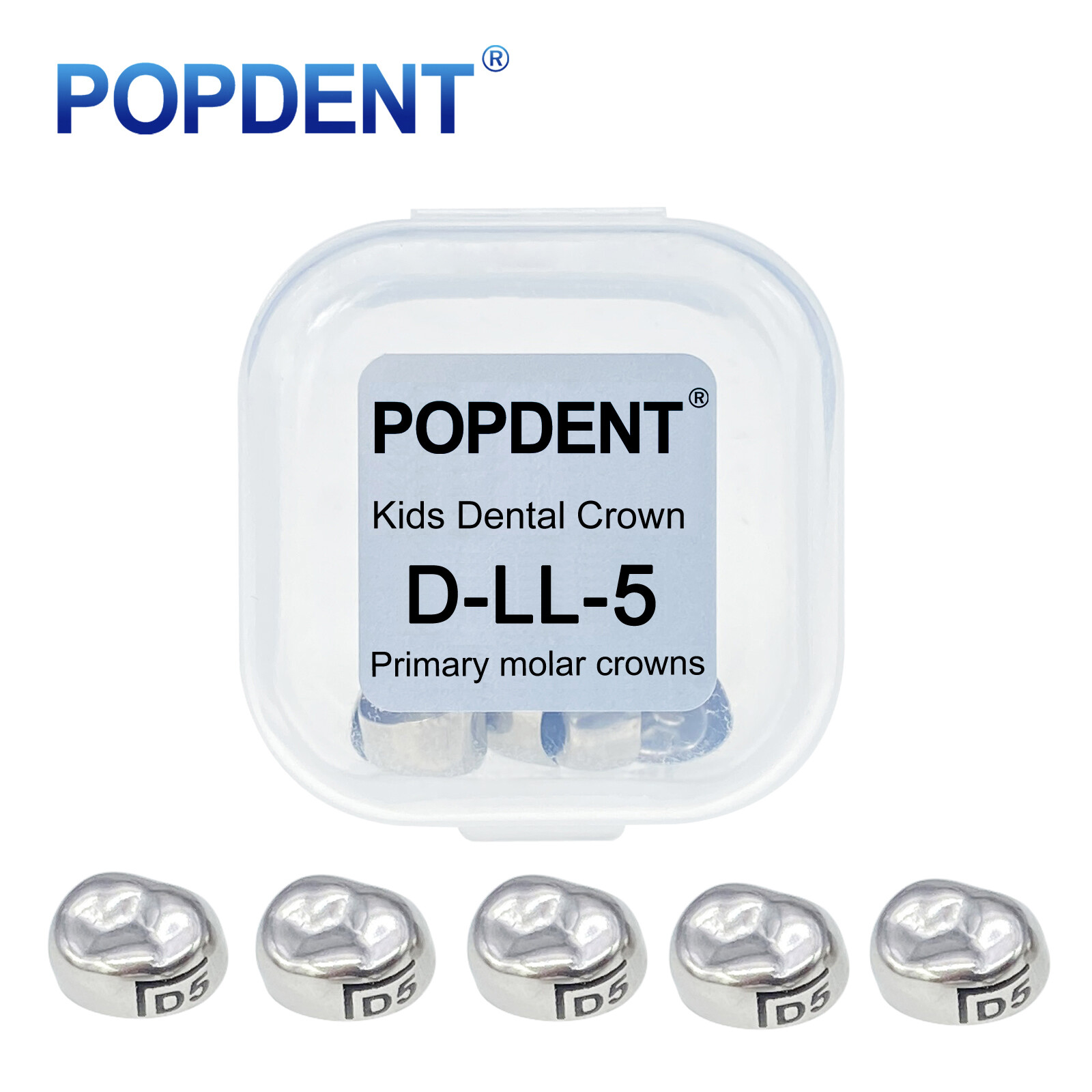 5Pcs Dental Kids Crown Primary Molar Pediatric Crowns stainless steel 48 Sizes