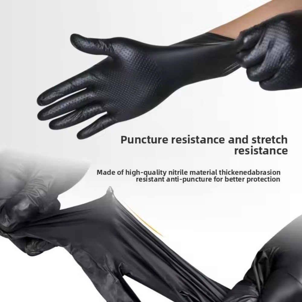 Heavy Duty Nitrile Gloves 8Mil Extra Thick Mechanic Home Garden Disposable Glove