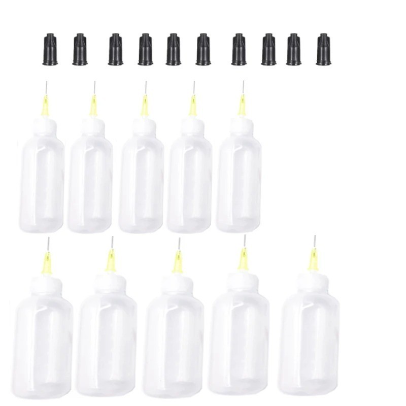 6 Pack Needle Tip Squeeze Bottle 50mL,Precision Gun Oil Bottle, Needle Oiler &
