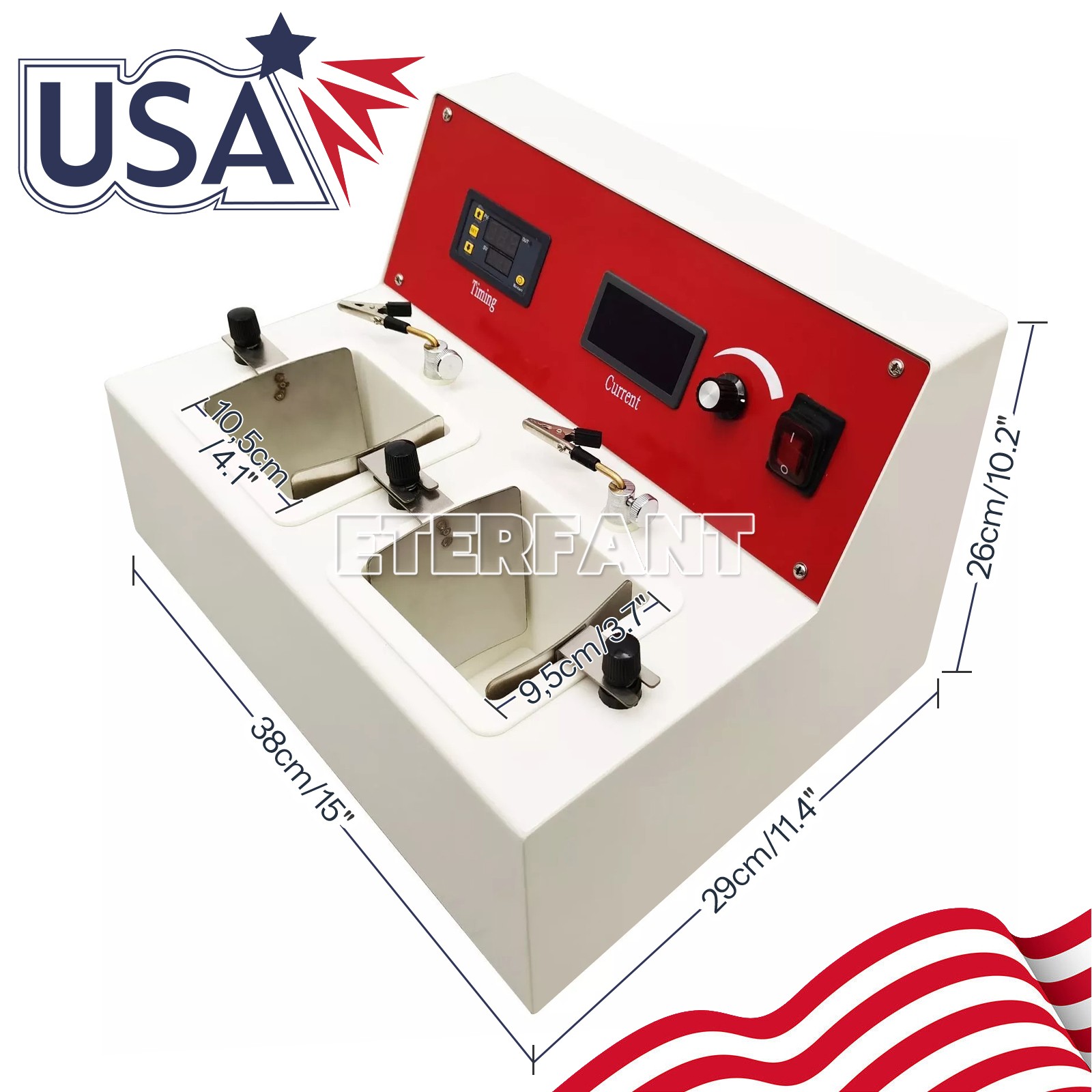 ETERFANT Dental Lab Electrolytic Polishing Machine with Two Electrolytic Cells