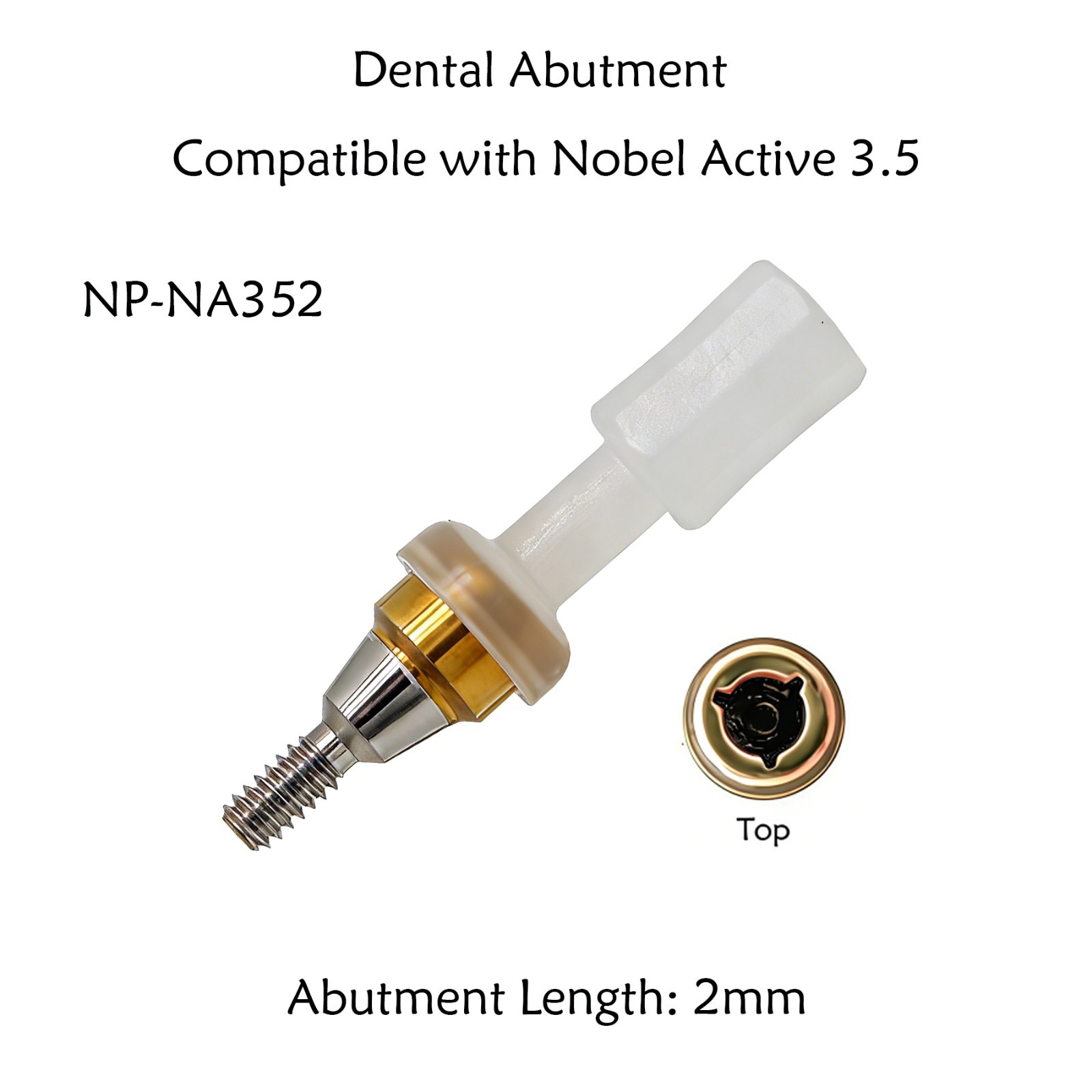 US Nobel Active Locator Overdenture Abutment Narrow Platform NP NA352 & Male Cap