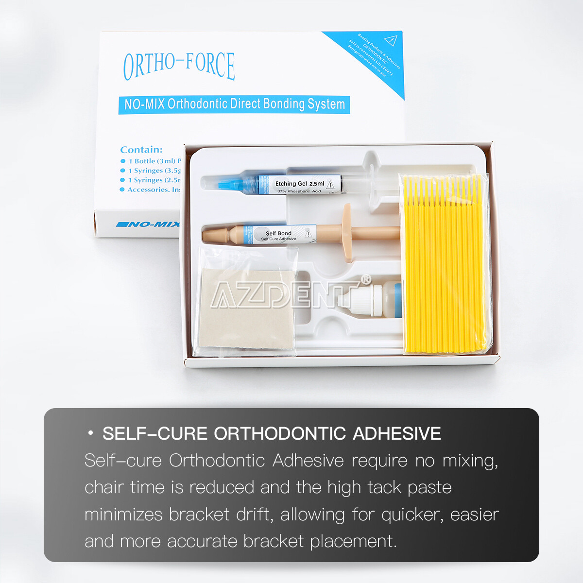 Dental Orthodontic Light Cure Adhesive Resin Bonding Curing Paste Medium Flow