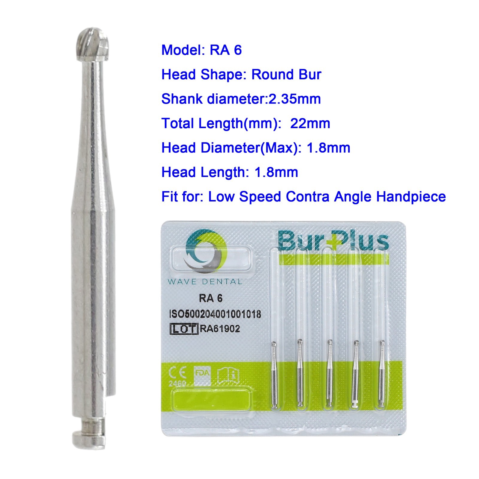 Wave Dental Carbide Burs Round Latch Bur RA 2 4 Long Surgical Bur LAOS RA SURG 4