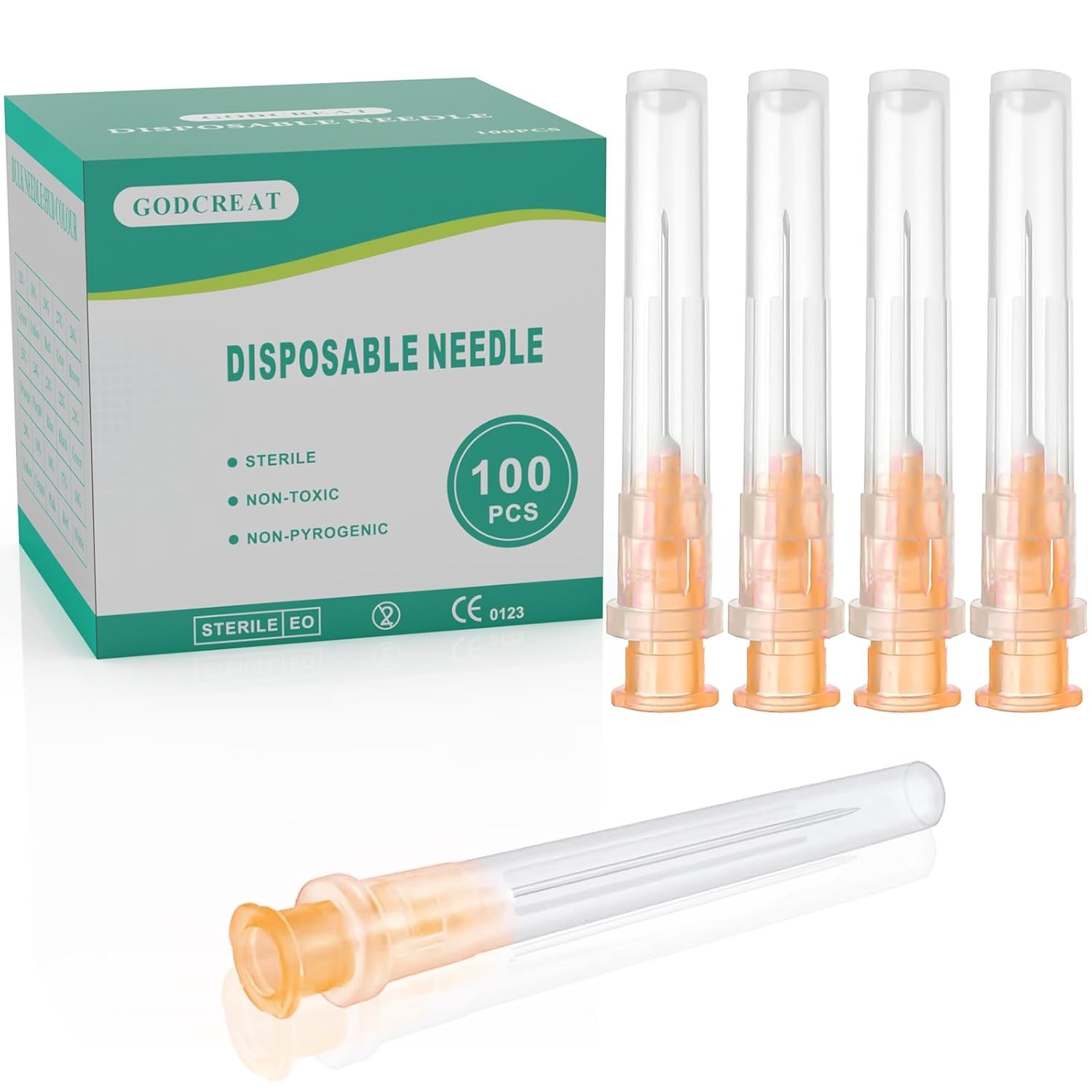 25Ga 1 Inch Disposable Needle 100 Pack Dispensing Lab Individually Packaging 100