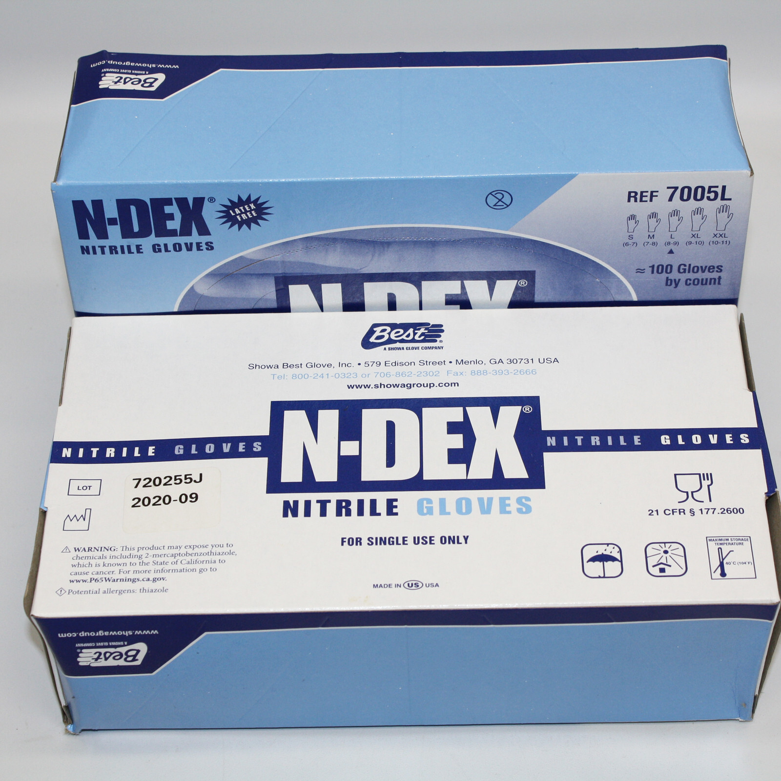 Made in USA 200ct Nitrile Disposable Gloves 4 mil Large Size 8-9 Latex Free