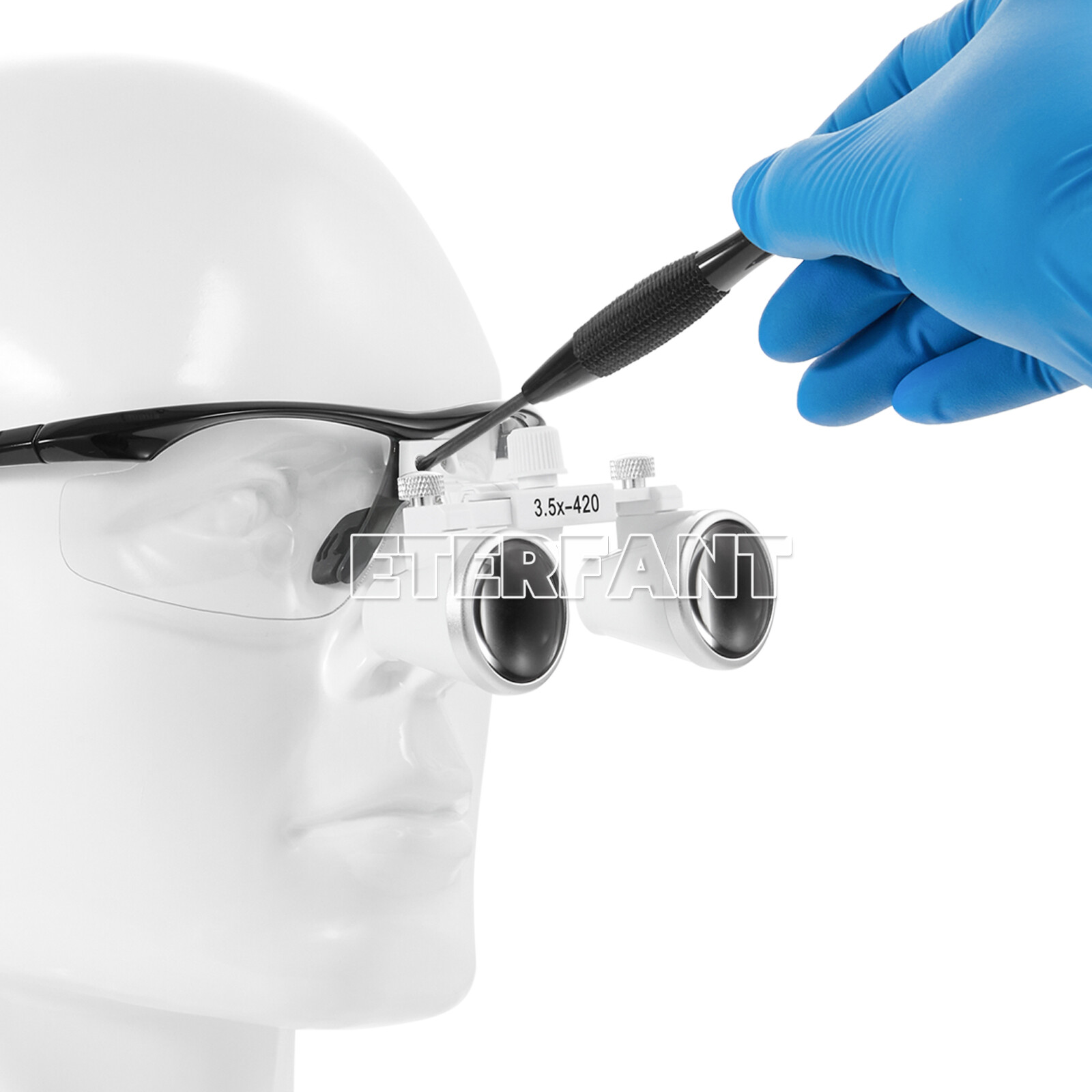 ETERFANT Dental Surgical Binocular Loupes Glasses Lens Magnifier 3.5X-420m Black