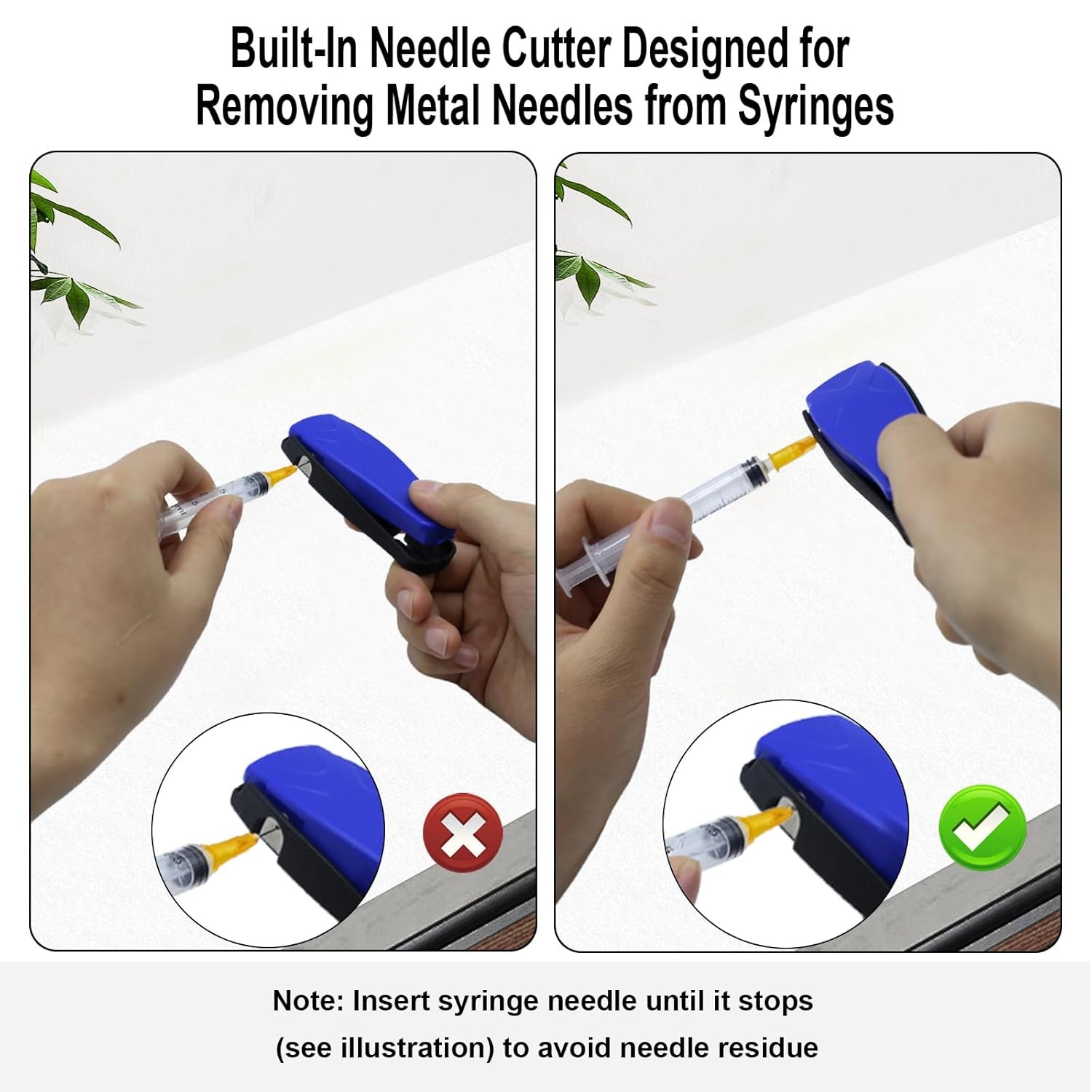 Needle-Clipping Needle Clipper for Syringe, Sharps Disposal Container Fit Home a