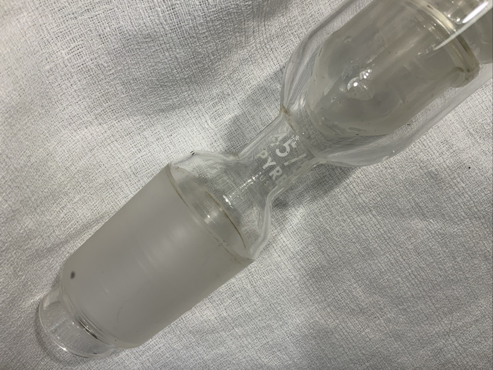 Corning Pyrex Glass Freidrich Condenser 45/50 Lower Joint Laboratory Clear Glass