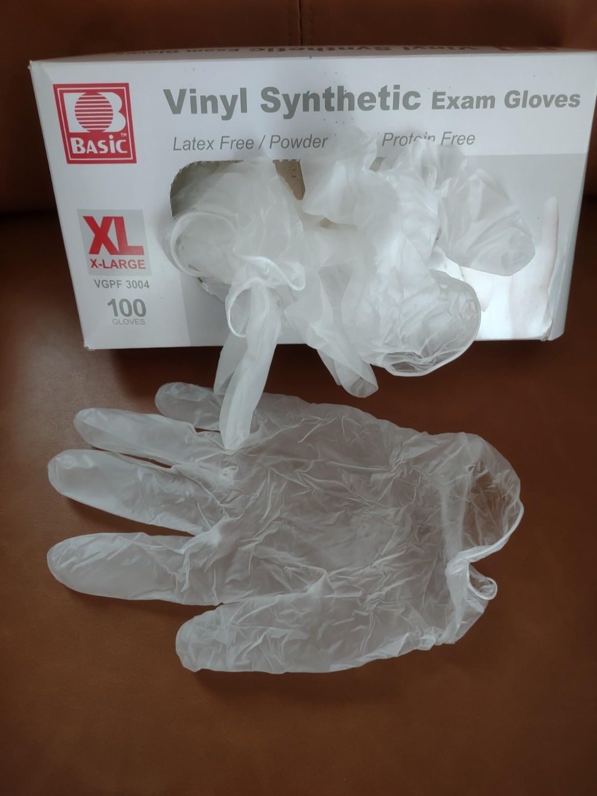 Basic Medical Clear Vinyl Exam Gloves, Latex-Free, Powder-Free, Case of 1,000