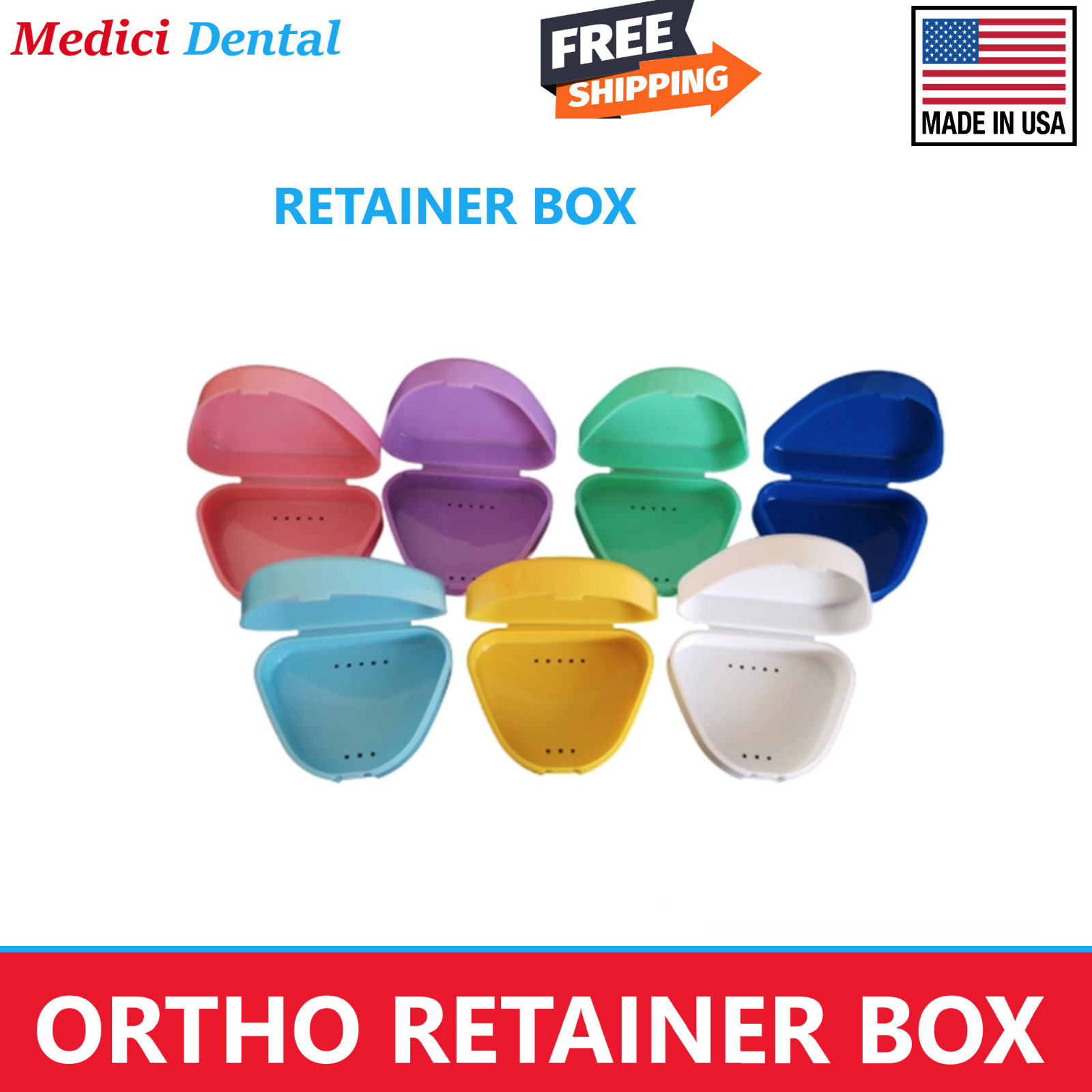 Dental Denture Box case carrier – Retainer Box – 1′ Dee Upto 100Pk Assorted HI