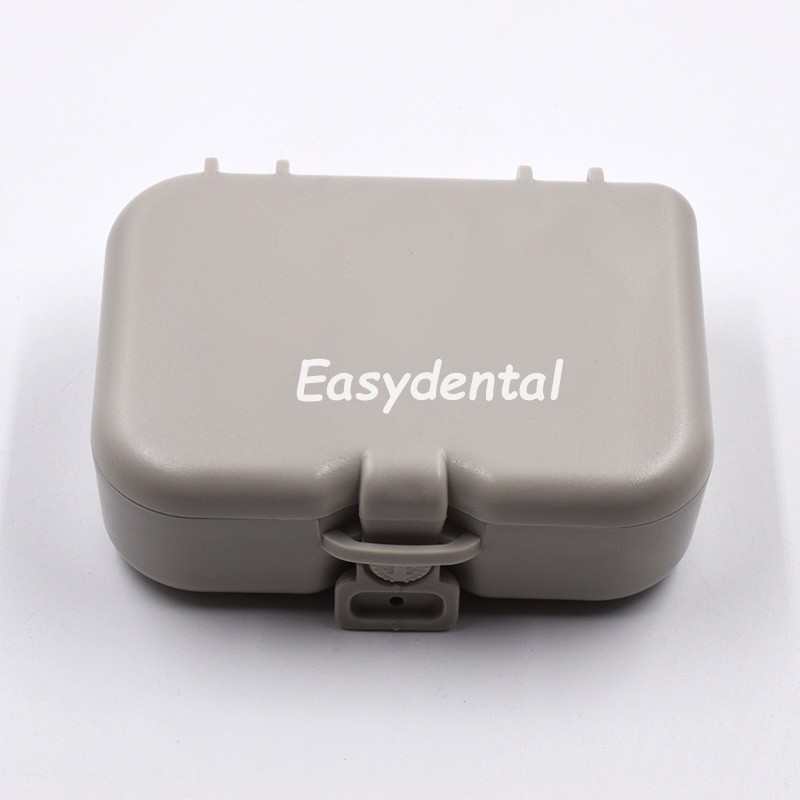 1 Pcs Denture Storage Box With Mirror and Clean Brush Case Dental Retainer Box