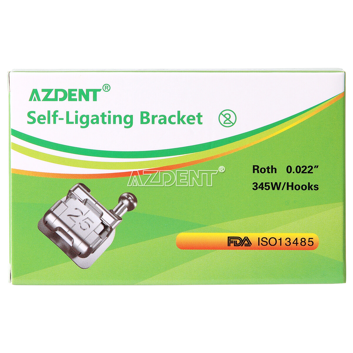 AZDENT Dental Metal Self-Ligating Brackets Braces Mini Roth.022 345 Hooks USA