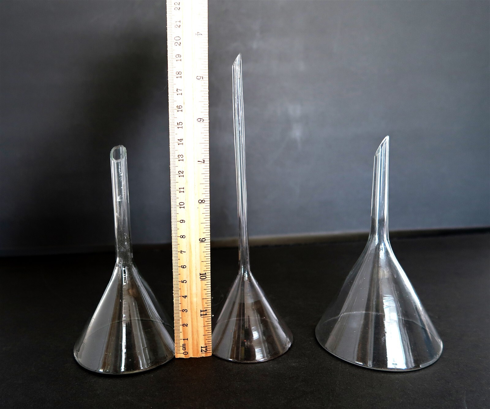 Lot of Lab Glass Funnels Scientific Instruments in 3 Mixed Sizes